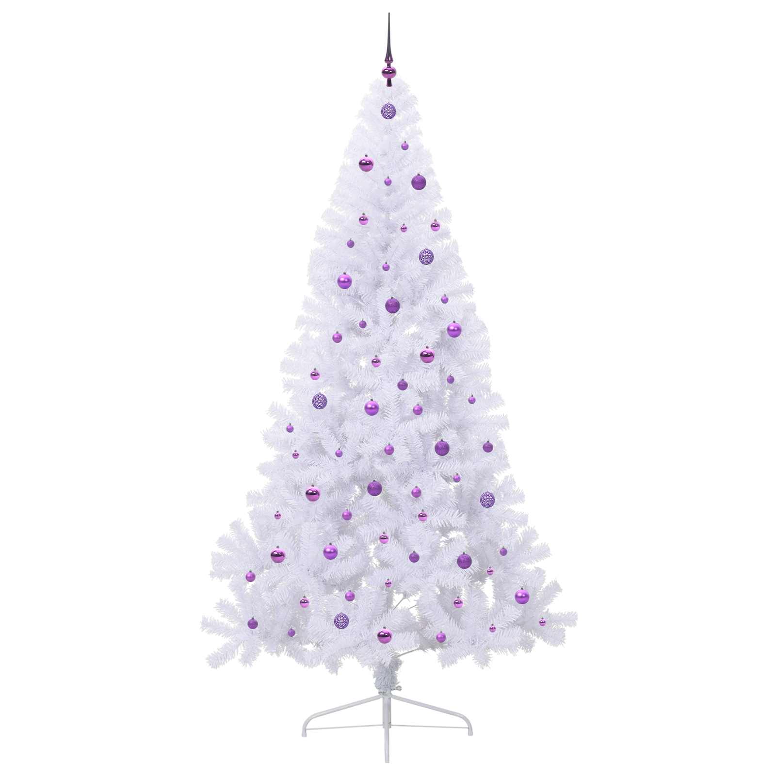 Kunstigt juletræ med 300 LED'er Hvid 240 cm PVC og Stål