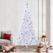 Kunstigt juletræ med 300 LED'er Hvid 240 cm PVC og Stål