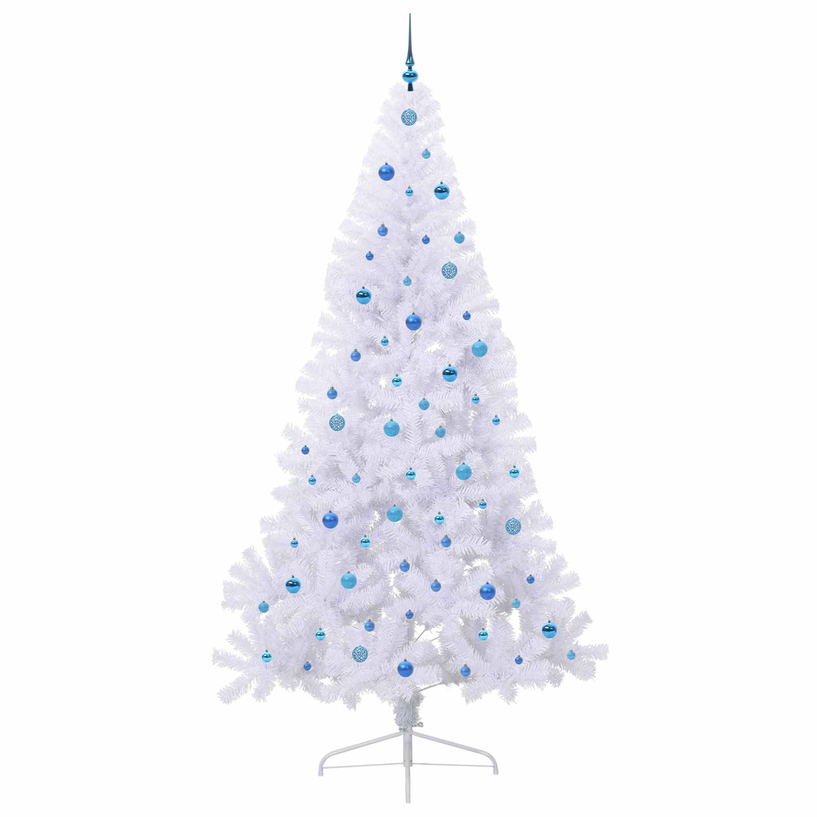 Kunstigt juletræ med 300 LED'er Hvid 240 cm PVC og Stål