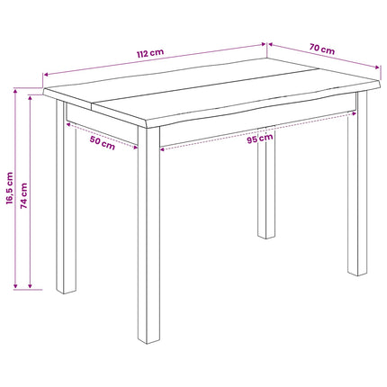 Spisebord EKAI Hvid 112 x 70 x 76,5 cm Massivt fyrretræ