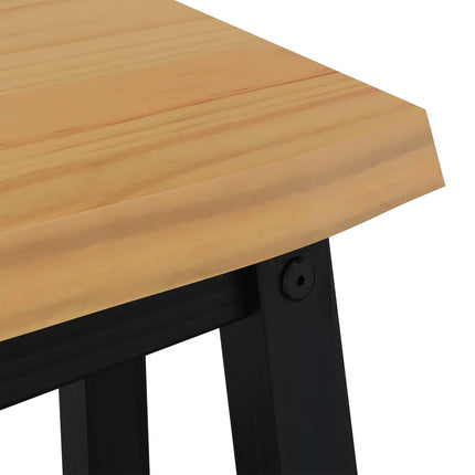 Spisebænk EKAI Sort 91,5 x 29 x 45,5 cm Massivt fyrretræ
