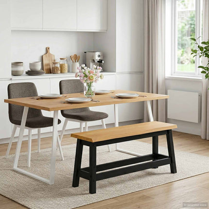 Spisebænk EKAI Sort 91,5 x 29 x 45,5 cm Massivt fyrretræ