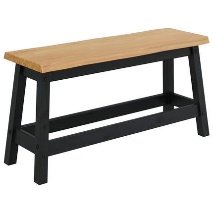 Spisebænk EKAI Sort 91,5 x 29 x 45,5 cm Massivt fyrretræ