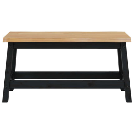 Spisebænk EKAI Sort 91,5 x 29 x 45,5 cm Massivt fyrretræ