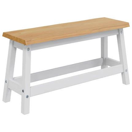 Spisebænk EKAI Hvid 91,5 x 29 x 45,5 cm Massivt fyrretræ