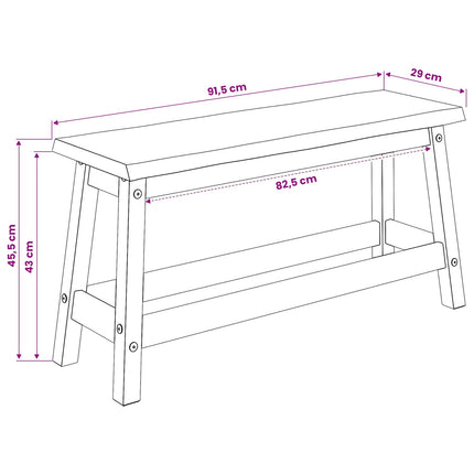 Spisebænk EKAI Hvid 91,5 x 29 x 45,5 cm Massivt fyrretræ