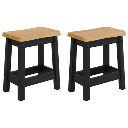 Barbænk EKAI 2 stk. Sort 40 x 29 x 45,5 cm Massivt fyrretræ