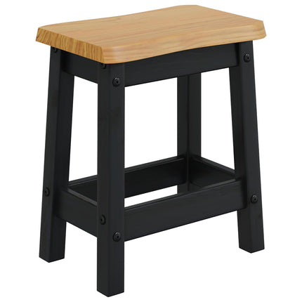 Barbænk EKAI 2 stk. Sort 40 x 29 x 45,5 cm Massivt fyrretræ