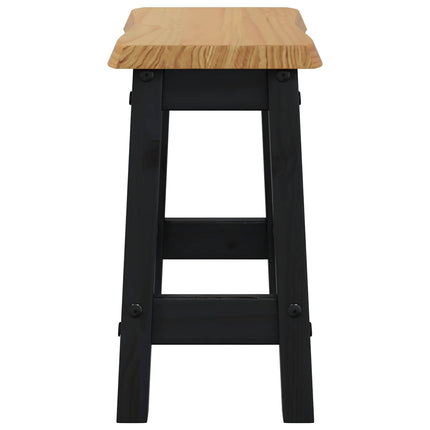 Barbænk EKAI 2 stk. Sort 40 x 29 x 45,5 cm Massivt fyrretræ