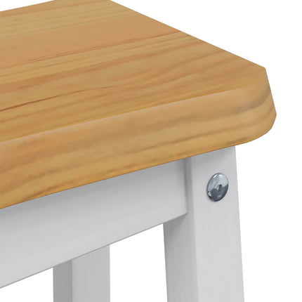 Barbænk EKAI 2 pcs Hvid 40 x 29 x 45,5 cm Massivt fyrretræ