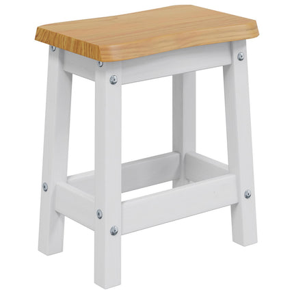 Barbænk EKAI 2 stk. Hvid 40 x 29 x 45,5 cm Massivt fyrretræ