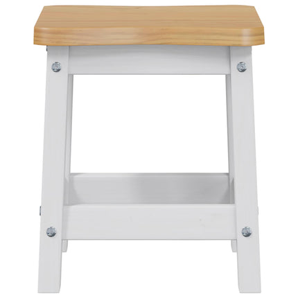 Barbænk EKAI 2 stk. Hvid 40 x 29 x 45,5 cm Massivt fyrretræ