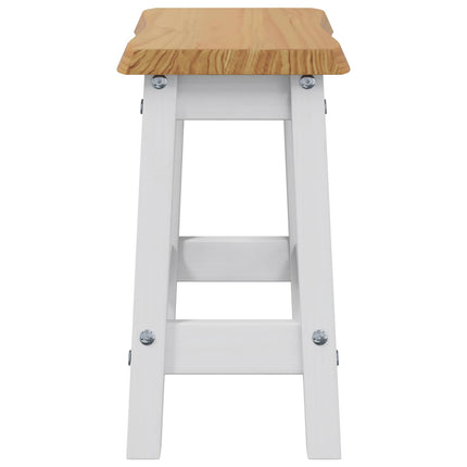 Barbænk EKAI 2 stk. Hvid 40 x 29 x 45,5 cm Massivt fyrretræ