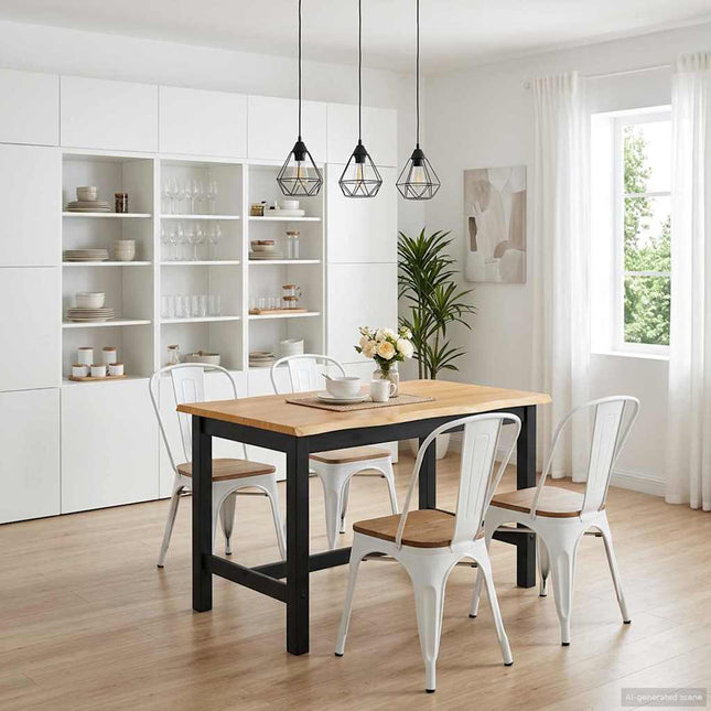 Høj Bar Bord EKAI Sort 112 x 70 x 91 cm Massivt fyrretræ