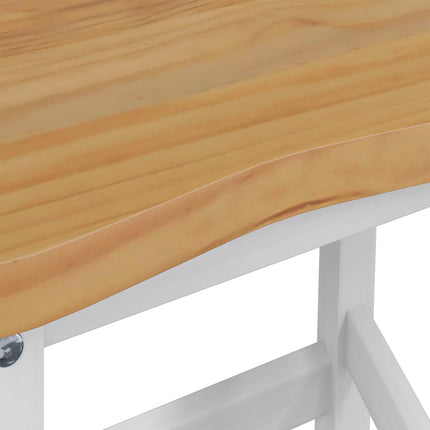 Høj Barstol EKAI 2 pcs Hvid 40 x 29 x 63 cm Massivt fyrretræ