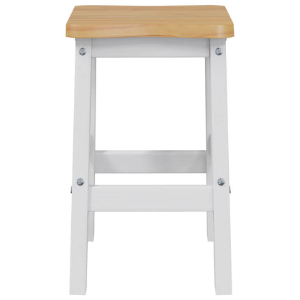 Høj Barstol EKAI 2 stk. Hvid 40 x 29 x 63 cm Massivt fyrretræ