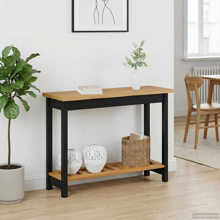 Konsolbord EKAI Sort 112 x 35 x 76 cm Massivt fyrretræ