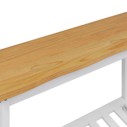 Konsolbord EKAI Hvid 112 x 35 x 76 cm Massivt fyrretræ