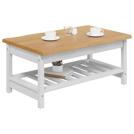 Sofabord EKAI Hvid 100 x 60 x 45,5 cm Massivt fyrretræ