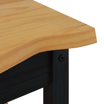 Sidebord med hylde EKAI Sort 50 x 50 x 45,5 cm Massivt fyrretræ