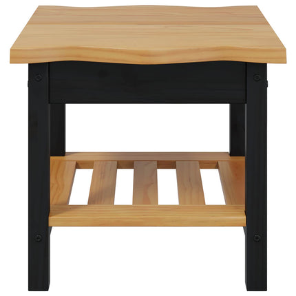 Sidebord med hylde EKAI Sort 50 x 50 x 45,5 cm Massivt fyrretræ