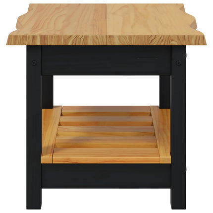 Sidebord med hylde EKAI Sort 50 x 50 x 45,5 cm Massivt fyrretræ