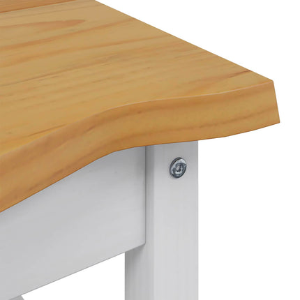 Sidebord med hylde EKAI Hvid 50 x 50 x 45,5 cm Massivt fyrretræ