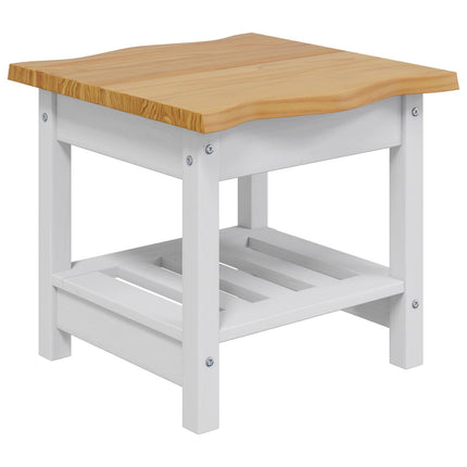 Sidebord med hylde EKAI Hvid 50 x 50 x 45,5 cm Massivt fyrretræ