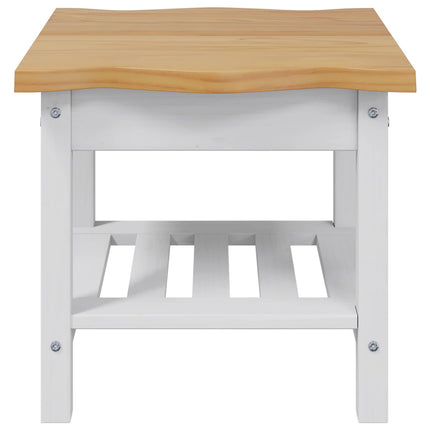 Sidebord med hylde EKAI Hvid 50 x 50 x 45,5 cm Massivt fyrretræ