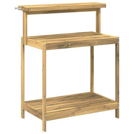 Udendørs potterbord 86,5 x 48,5 x 106 cm Massivt Akacietræ Hvid