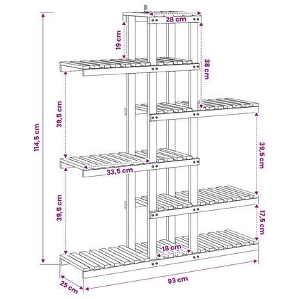 Planteholder Hvid 93 x 25 x 114,5 cm Massivt Akacietræ