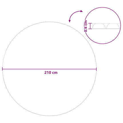 Solbadekar Dække Tung Kvalitet Ø 210 cm 200 μm Rund PE Sort
