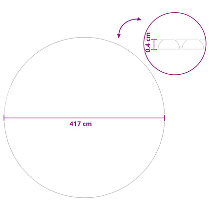 Solbadekar Dække Tung Kvalitet Ø 417 cm 200 μm Rund PE Sort