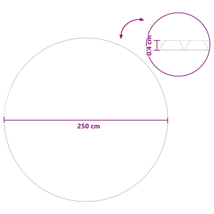 Solbassæde Dæk Extra Tung Ø 250 cm 400 μm Rund PE Blå