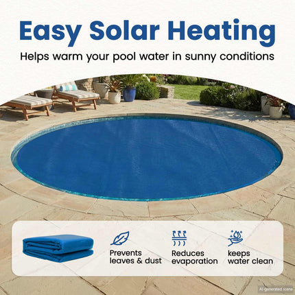 Solar Pool Cover Ekstra Tung Ø 600 cm 400 μm Rund PE Blå