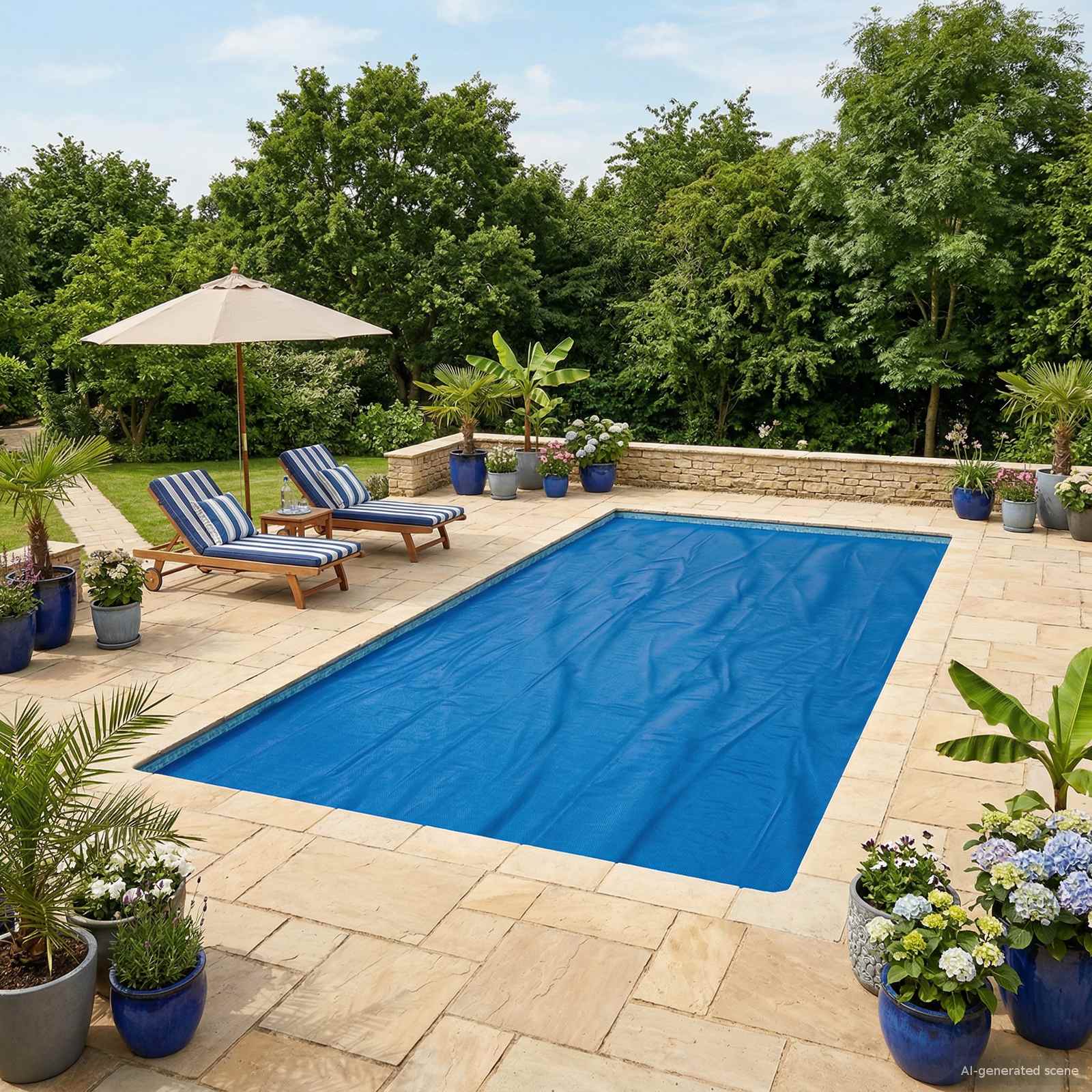 Sol Pool Dækken 800 x 400 cm 110 μm Firkantet PE Sort og Blå