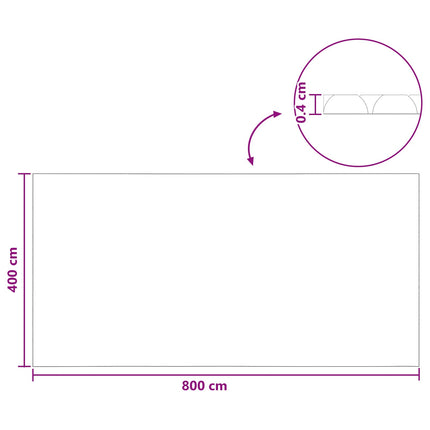 Solbadekar Dække Tung Kvalitet 800 x 400 cm 200 μm Firkantet PE