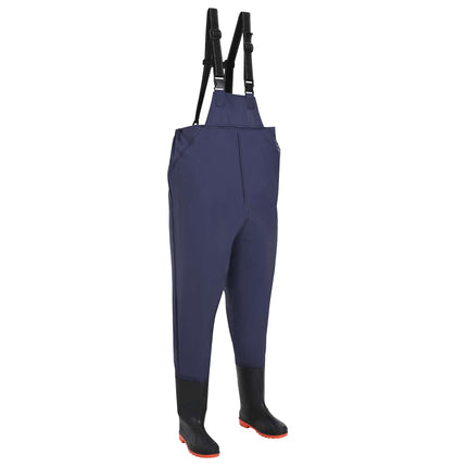 Brystvade med støvler PVC-belagt polyester Størrelse 44 Blå