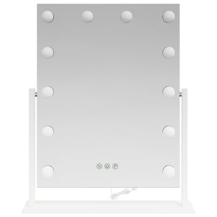 LED Makeup Spejl Hvid 44 x 10 x 53 cm Glas og Stål