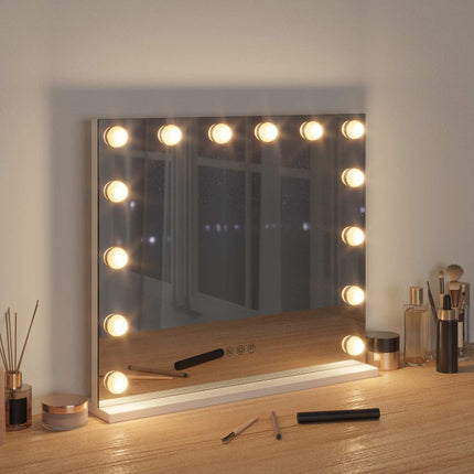 LED Makeup Spejl Hvid 50 x 10 x 44 cm Glas og Stål