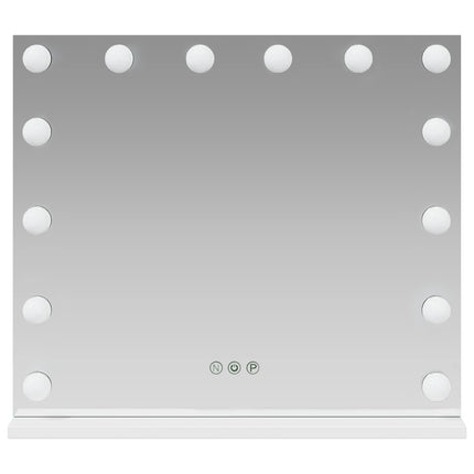 LED Makeup Spejl Hvid 50 x 10 x 44 cm Glas og Stål