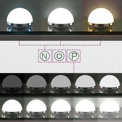 LED Makeup Spejl Hvid 58 x 10 x 47 cm Glas og Stål