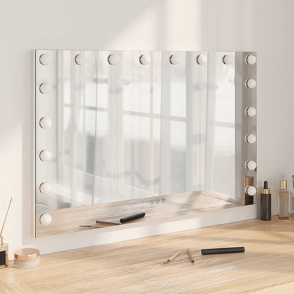 LED Makeup Spejl Hvid 80 x 10 x 52,5 cm Glas og Stål
