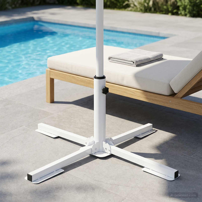 Parasol Stativ Hvid Stål