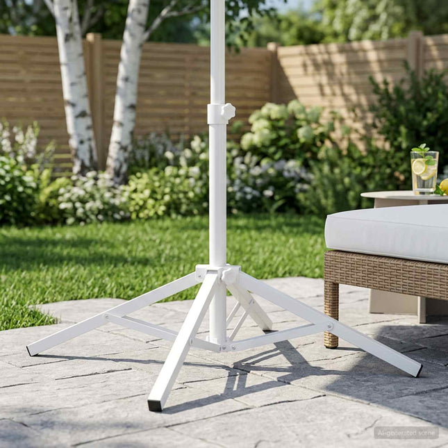 Parasol Stativ Hvid Stål til 25-32 mm Stang