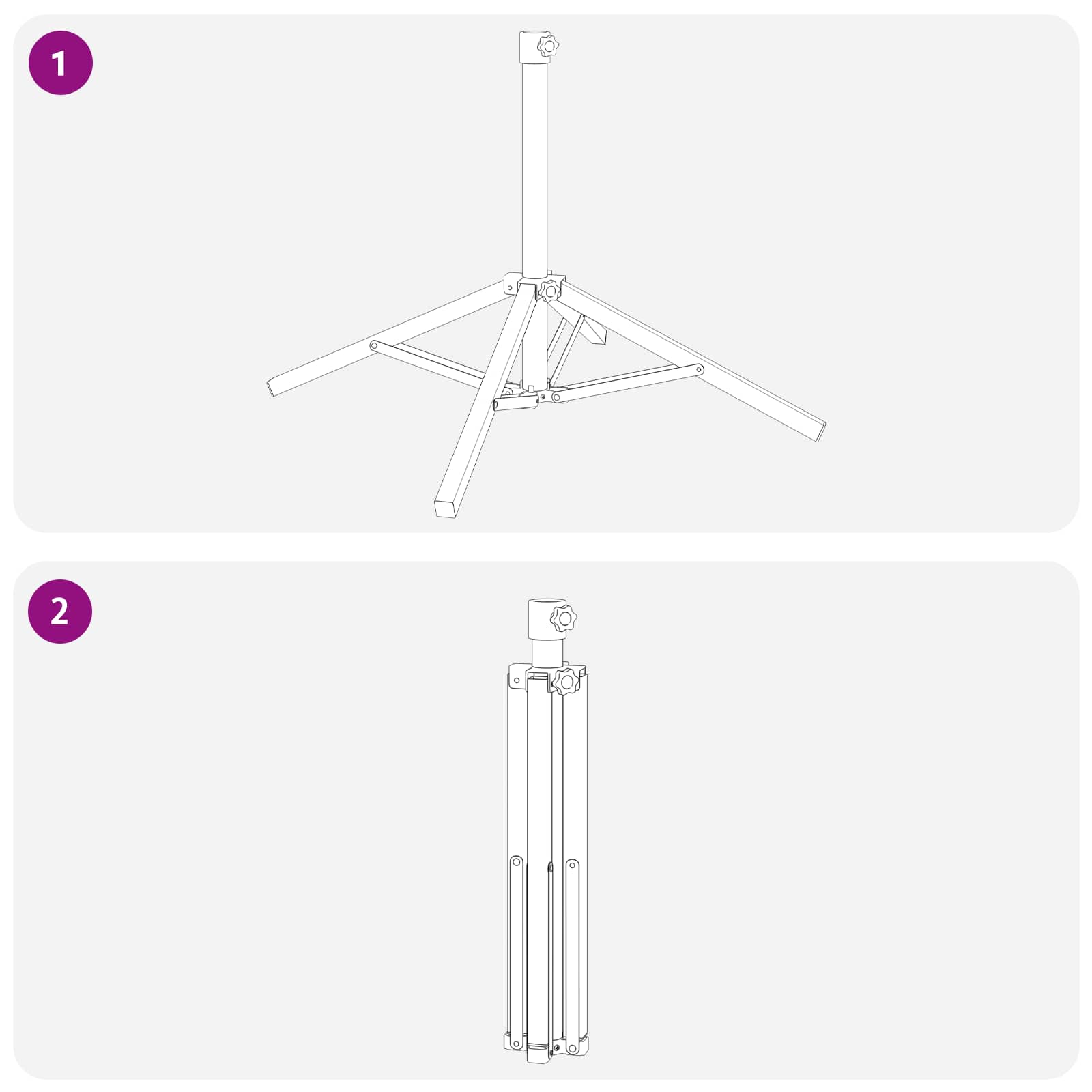 Parasol Stativ Hvid Stål til 25-32 mm Stang