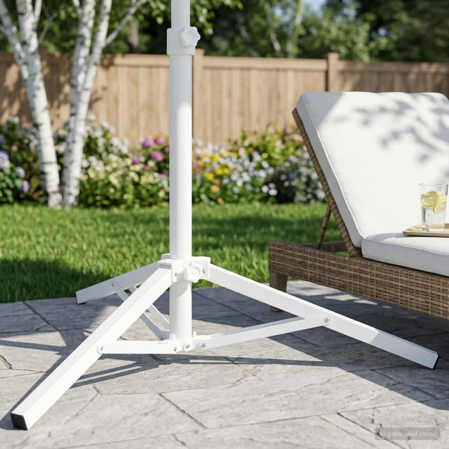 Parasol Stativ Hvid Stål for 25-32 mm Pole