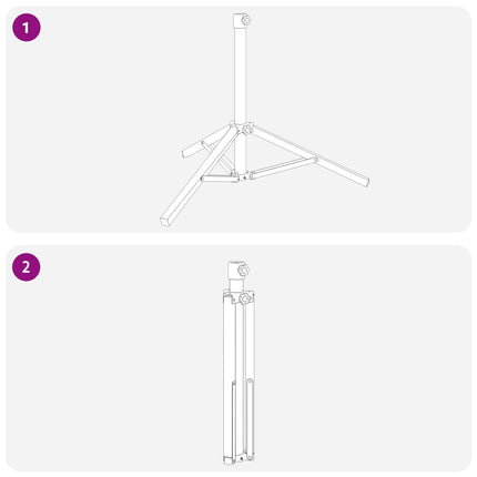 Parasol Stativ Hvid Stål for 25-32 mm Pole