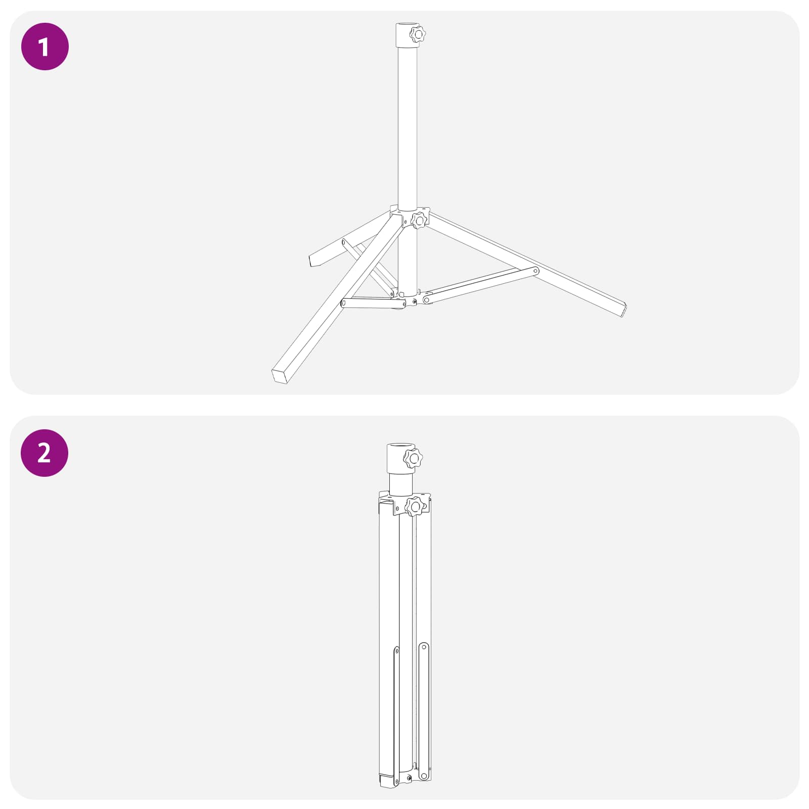 Parasol Stativ Hvid Stål for 25-32 mm Pole