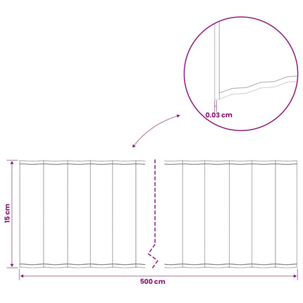 Plænekant 5 m x 15 cm Galvaniseret stål Sølv